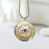 Personalisierte Foto Medaillon Runder Kette mit antiker Kupferblumenrelief & Resin Schmetterling Vogel Eiffelturm,Erinnerungs Geschenk